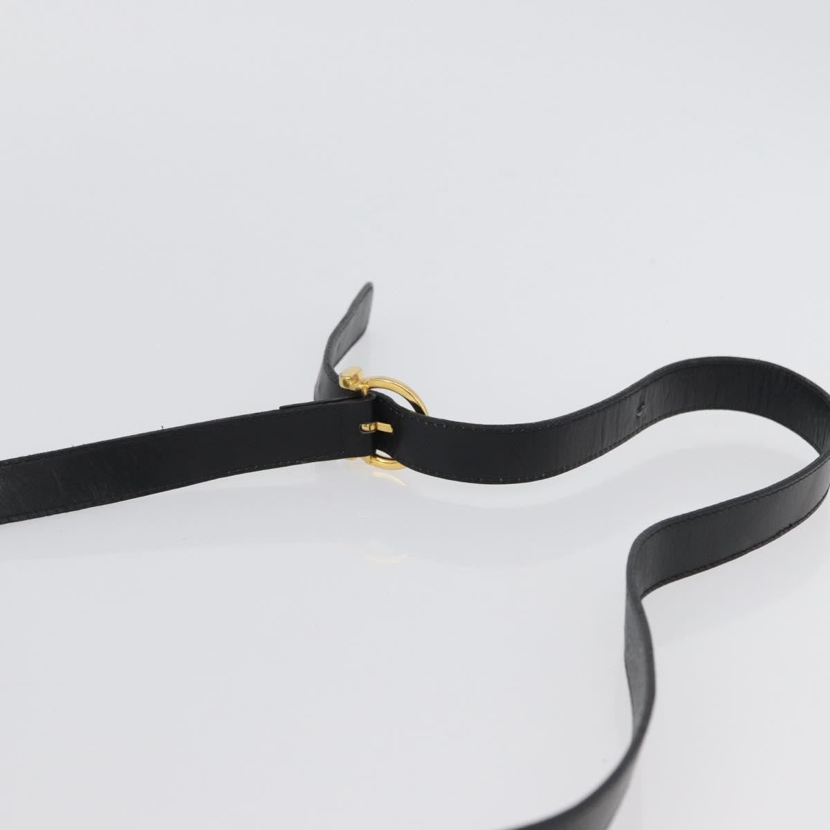Salvatore Ferragamo Salvatore Ferragamo Gancini Hand Bag Leather 2way Black Gold Authentic ARZ228