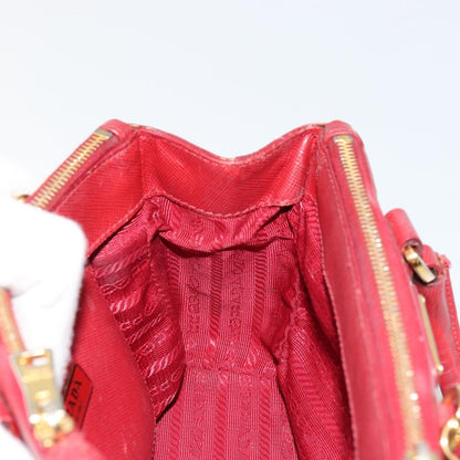 Prada PRADA Hand Bag Safiano leather 2way Red Gold Authentic 179933
