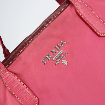 Prada PRADA Tote Bag Nylon Pink Silver Authentic 151499
