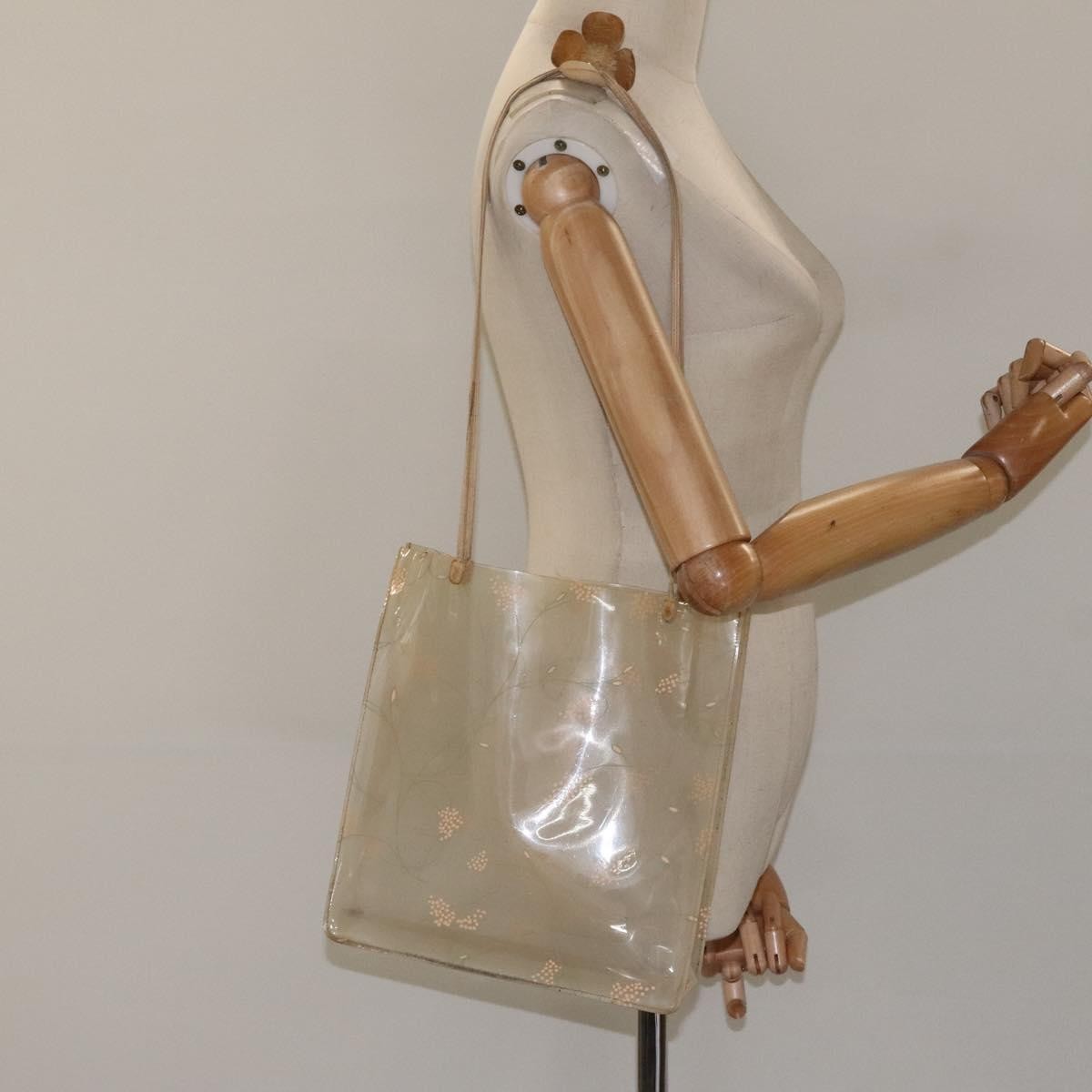 Chanel CHANEL Shoulder Bag Vinyl Beige CC Authentic bs24548