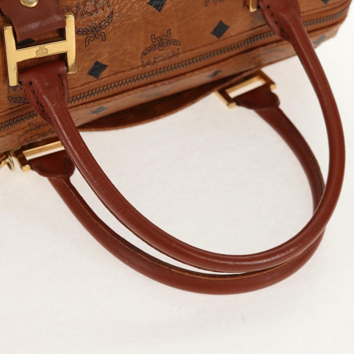 MCM MCM Logogram Vicetos Hand Bag PVC Leather 2way Brown Gold Authentic 158823