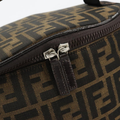 Fendi FENDI Zucca Canvas Vanity Hand Bag Black Brown Authentic 180329