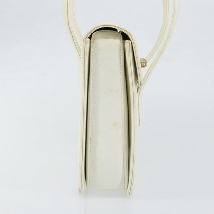 Gucci GUCCI Hand Bag Leather White Gold Authentic 154583