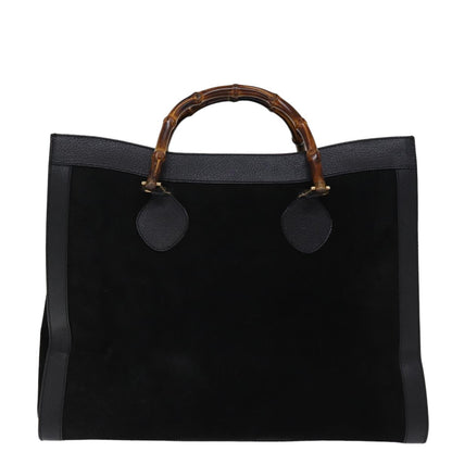 Gucci GUCCI Bamboo Tote Bag Suede Black 002 1186 0259 Authentic 75677