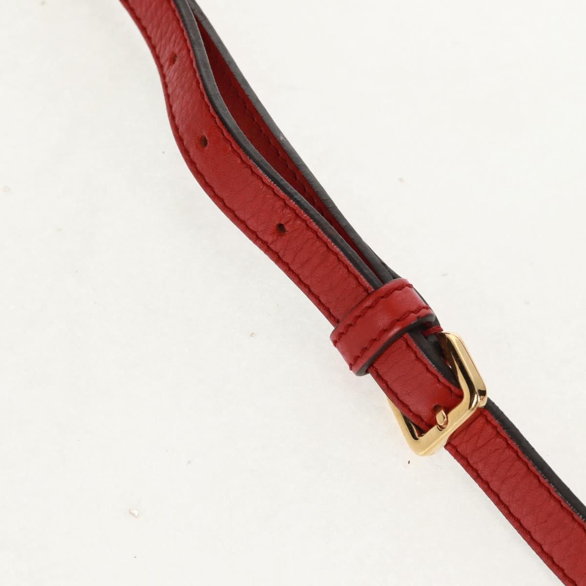 Loewe LOEWE Hand Bag Leather 2way Red Gold Authentic 160175