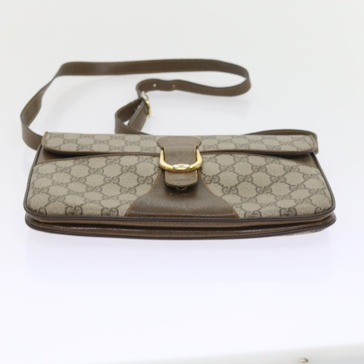 Gucci GUCCI GG Supreme Shoulder Bag PVC Leather Beige Authentic th4221