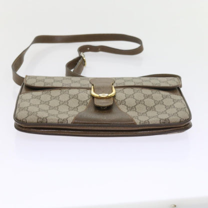 Gucci GUCCI GG Supreme Shoulder Bag PVC Leather Beige Authentic th4221
