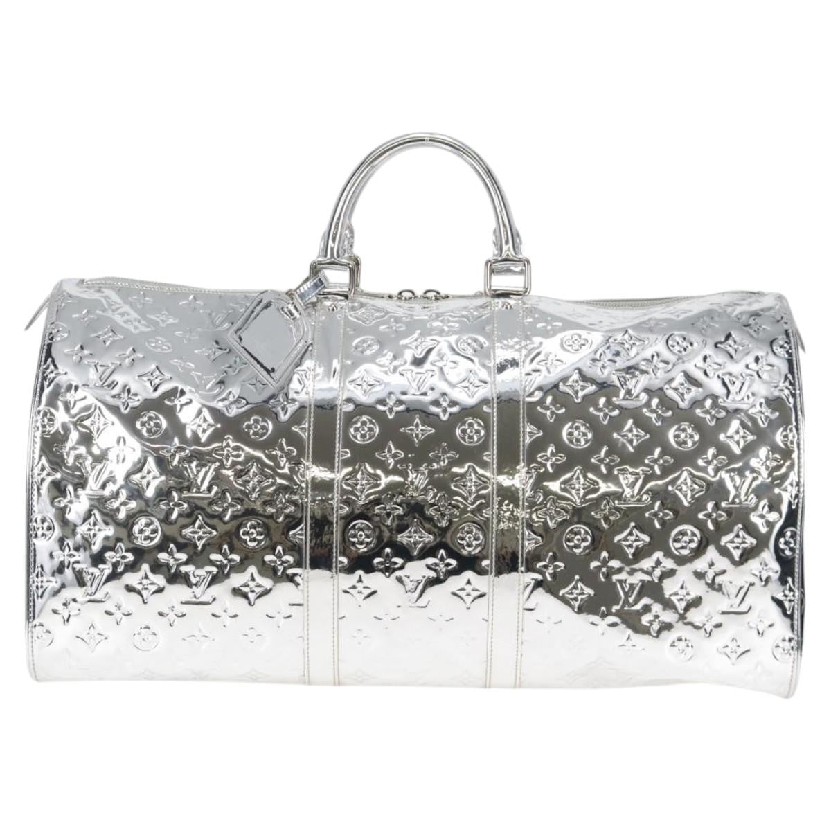 Louis Vuitton LOUIS VUITTON Monogram Miroir Keepall 55 Bag Silver Argent M95275 Authentic yk18156SM