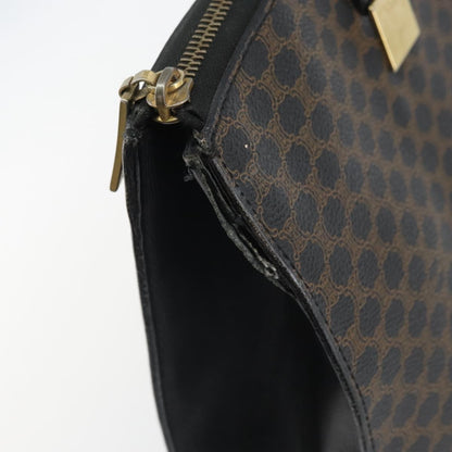 Celine CELINE Macadam Canvas Tote Bag PVC Leather Black Gold Authentic 168706