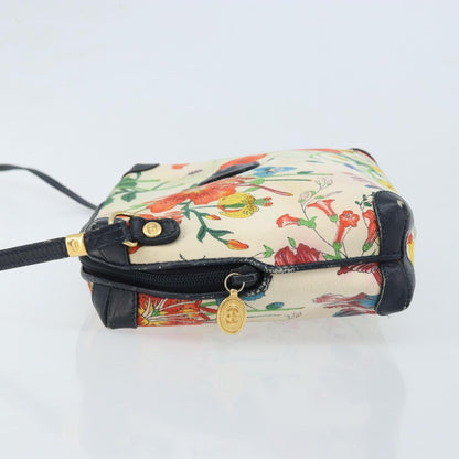 Gucci GUCCI Flora Shoulder Bag Canvas Leather White Gold 007 115 1093 Authentic ep13906