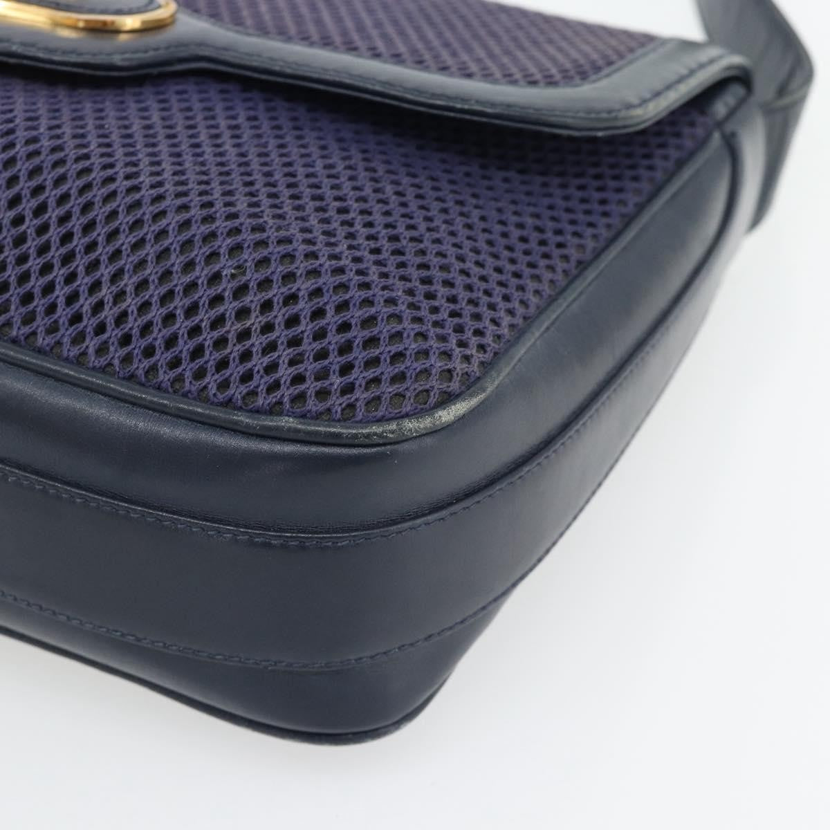 Gucci GUCCI Shoulder Bag Leather Purple Gold Authentic 180820