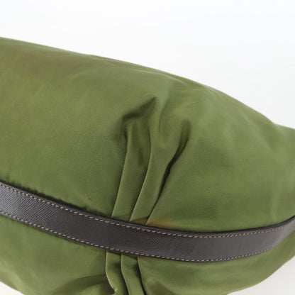 Prada PRADA Shoulder Bag Nylon Leather Khaki Gold Authentic 165173