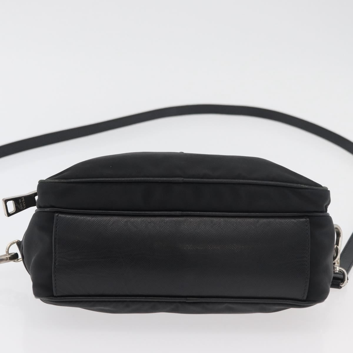Prada PRADA Shoulder Bag Nylon Black Silver Authentic 175723