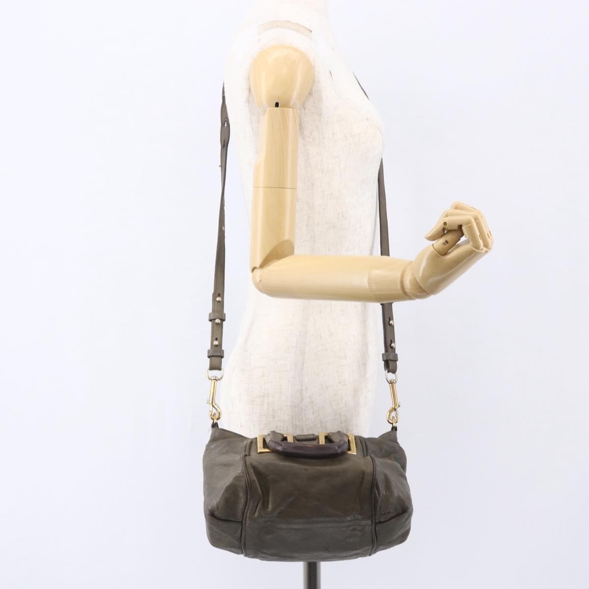Chloé Chloé Chloe Etel Hand Bag Leather 2way Beige Gold Authentic bs30955