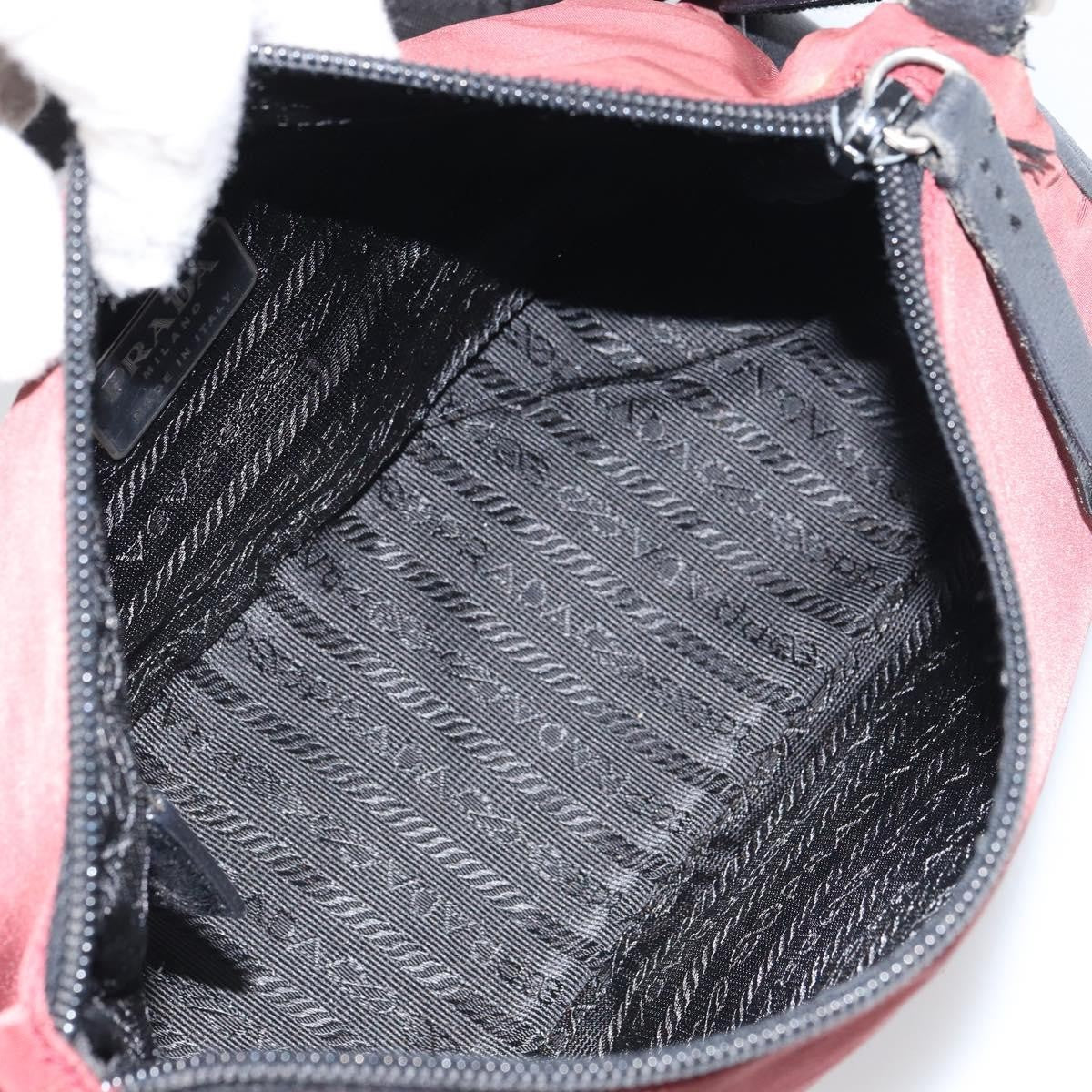 Prada PRADA Shoulder Bag Nylon Red Silver Authentic ep12904