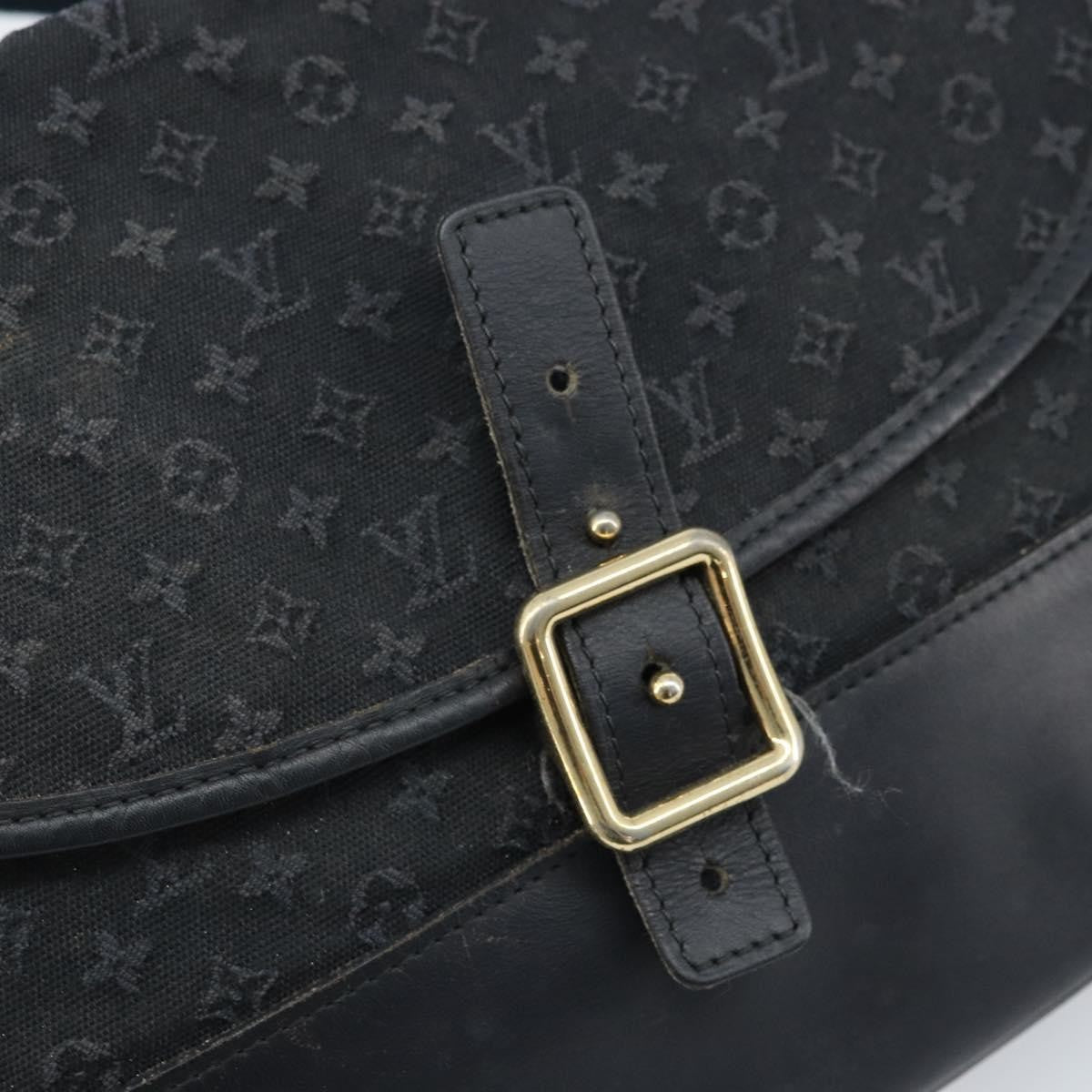 Louis Vuitton LOUIS VUITTON Monogram Mini Belanger Shoulder Bag Black M92672 LV Authentic 172756