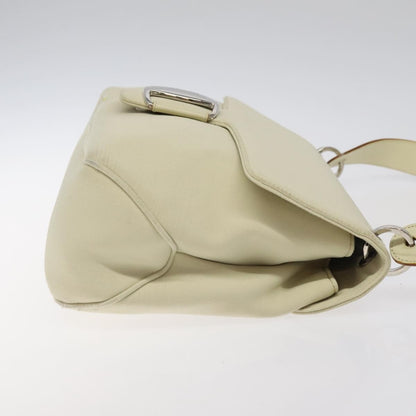 Salvatore Ferragamo Salvatore Ferragamo Gancini Shoulder Bag Canvas White Silver Authentic bs25930