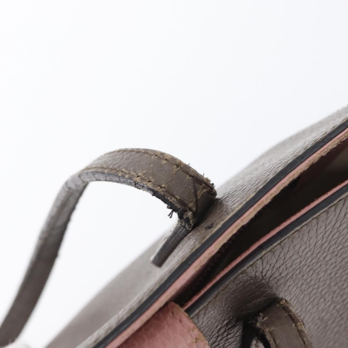 Gucci GUCCI Tote Bag Leather Brown Gold 354408 Authentic bs33432