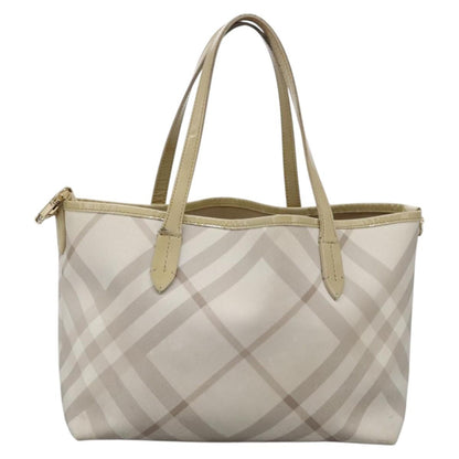 Burberry BURBERRY Nova Check Tote Bag PVC Beige Authentic ti2855