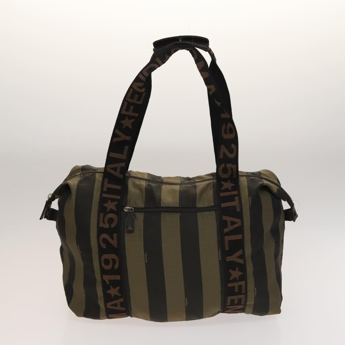 Fendi FENDI Pecan Hand Bag Nylon Canvas 2 Set Black Brown Authentic ti3350
