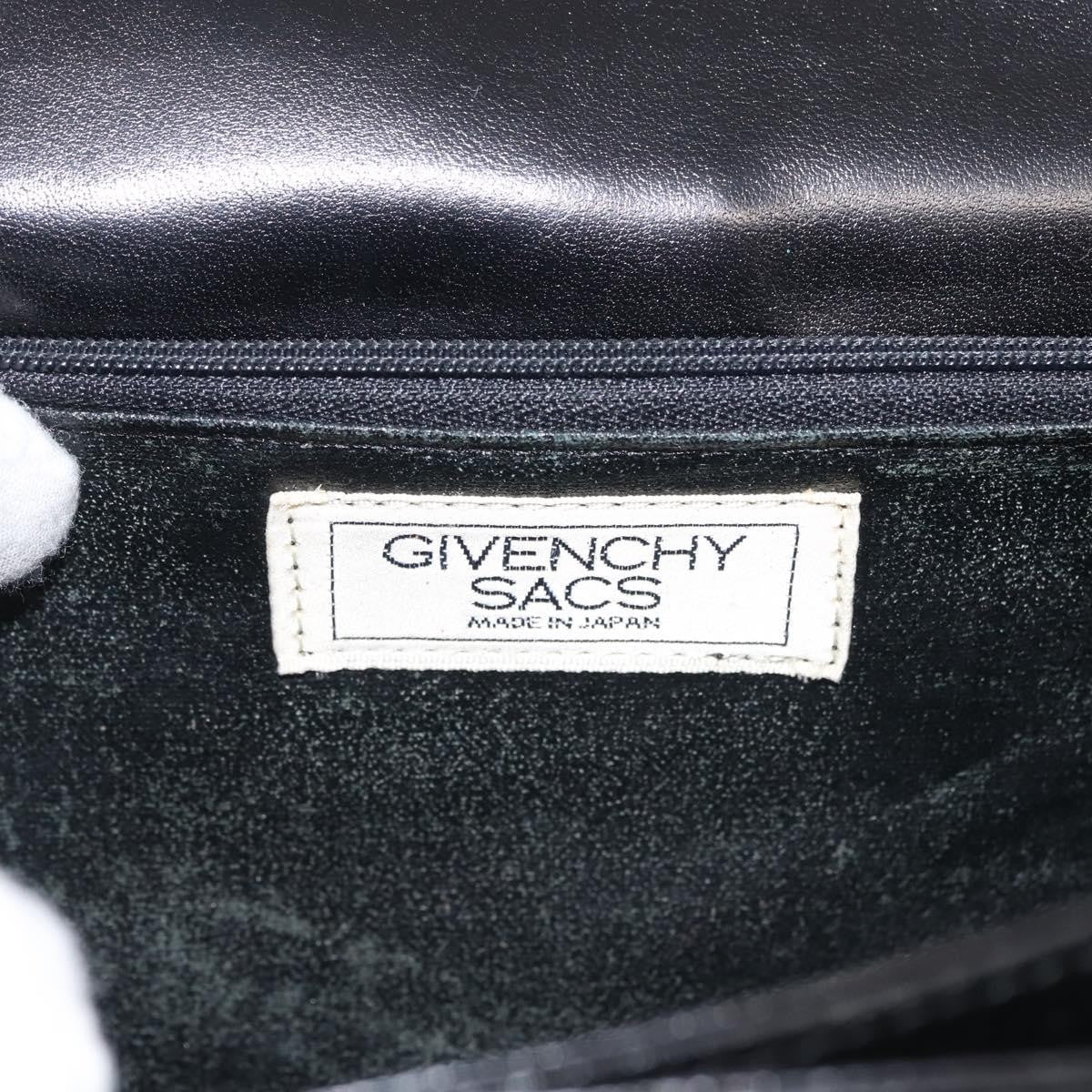 Givenchy GIVENCHY Hand Bag Leather Black Gold Authentic BA6452