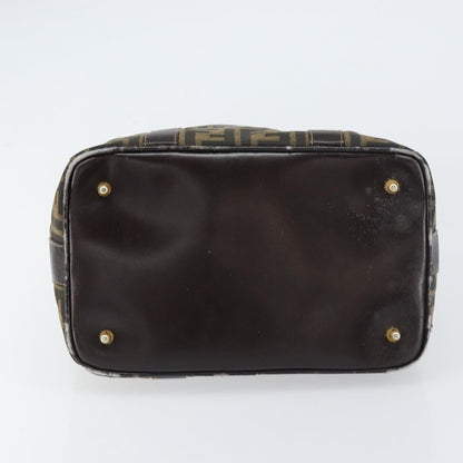 Fendi FENDI Zucca Canvas Hand Bag Black Brown gold Authentic 155701