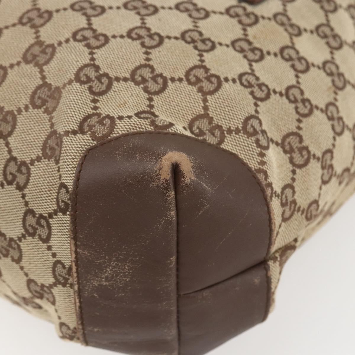 Gucci GUCCI GG Canvas Tote Bag Beige Silver 28892 Authentic 162386