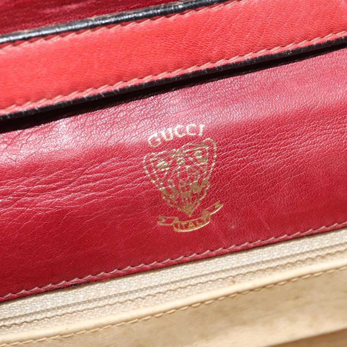 Gucci GUCCI Shoulder Bag Suede Vintage Red Gold Authentic ep7843