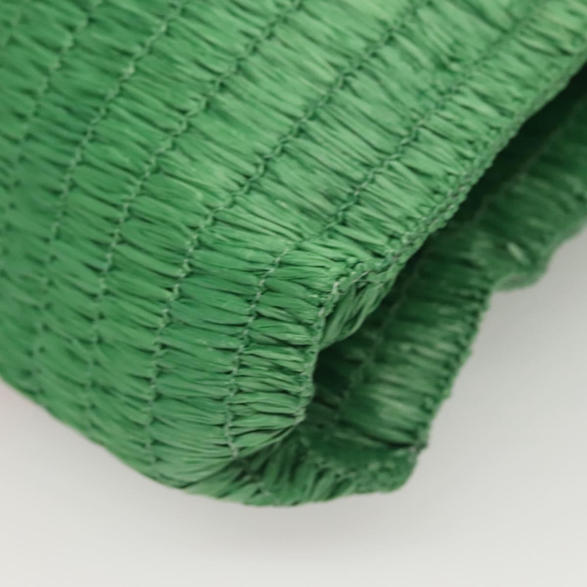 Gucci GUCCI Hand Bag Straw Green Red 524810 Authentic bs26626
