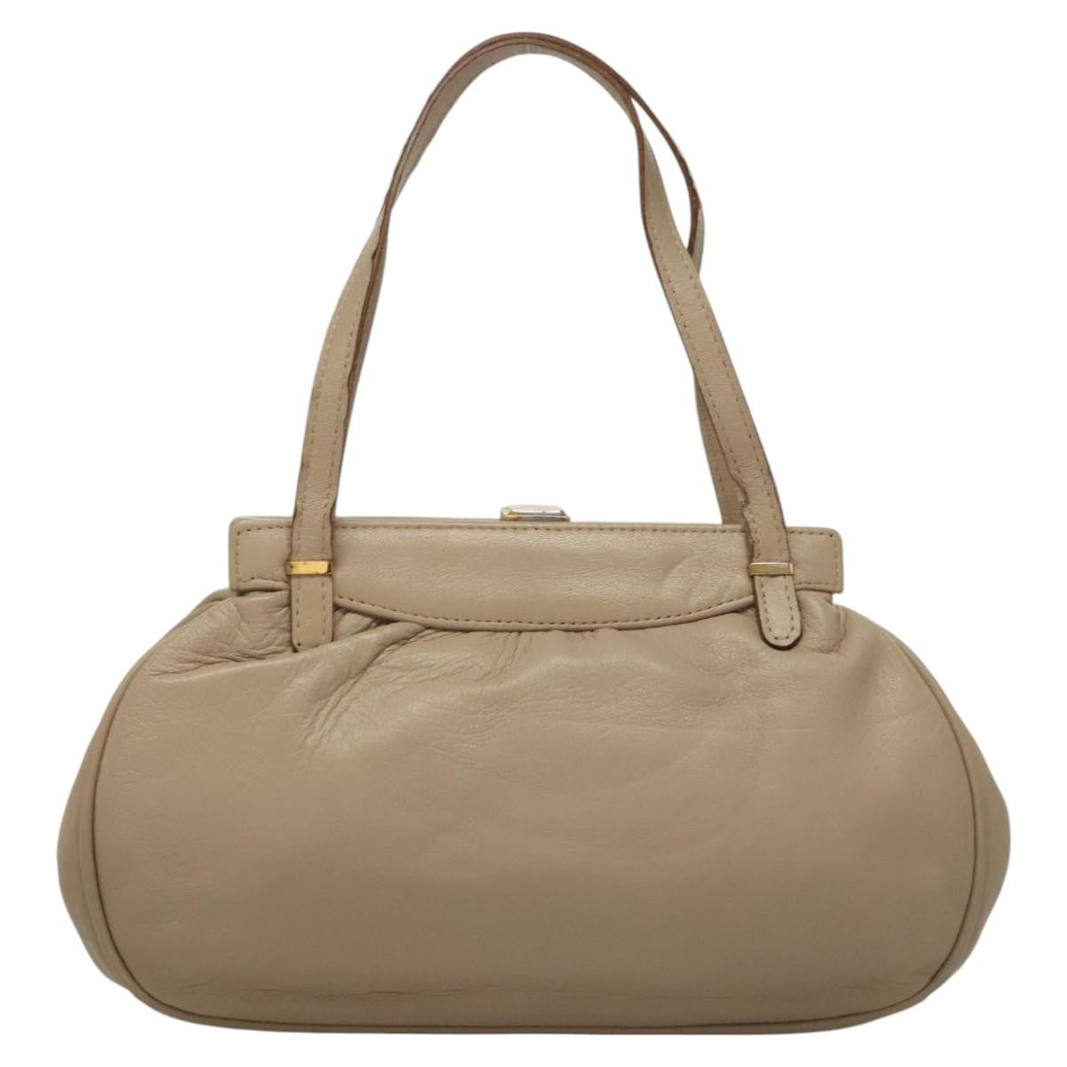 Celine CELINE Hand Bag Leather Beige Authentic 117663