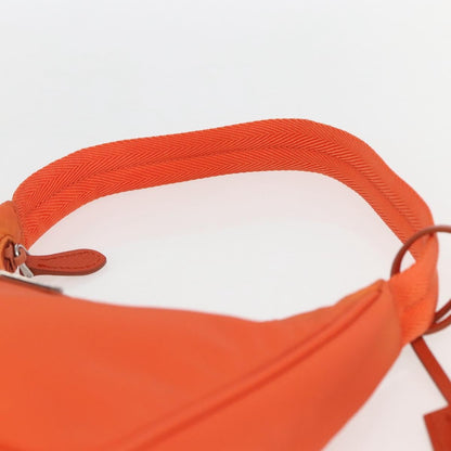 Prada PRADA Accessory Pouch Nylon Orange Silver Authentic 158663V Bag