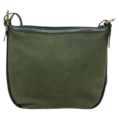Gucci GUCCI Shoulder Bag Leather Green Gold Authentic am8352