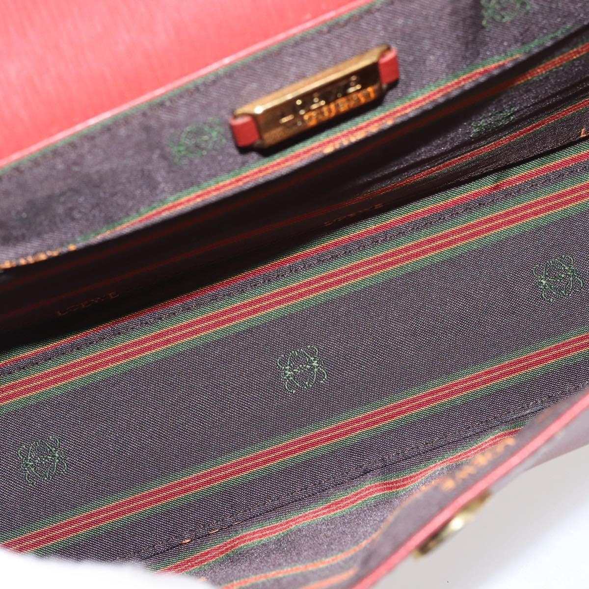 Loewe LOEWE Velazquez Hand Bag Leather Red Gold Authentic BA6367
