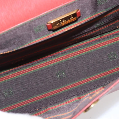 Loewe LOEWE Velazquez Hand Bag Leather Red Gold Authentic BA6367