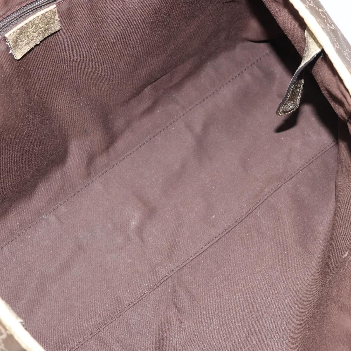 Gucci GUCCI GG Canvas Tote Bag Brown Gold 163805 Authentic LNZ740