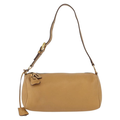 Prada PRADA Shoulder Bag Leather Brown Gold Authentic 172272
