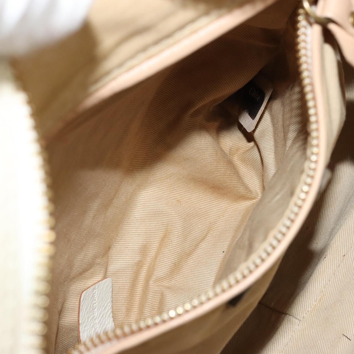 Chloé Chloé Chloe Paraty Hand Bag Leather White Gold Authentic 177544
