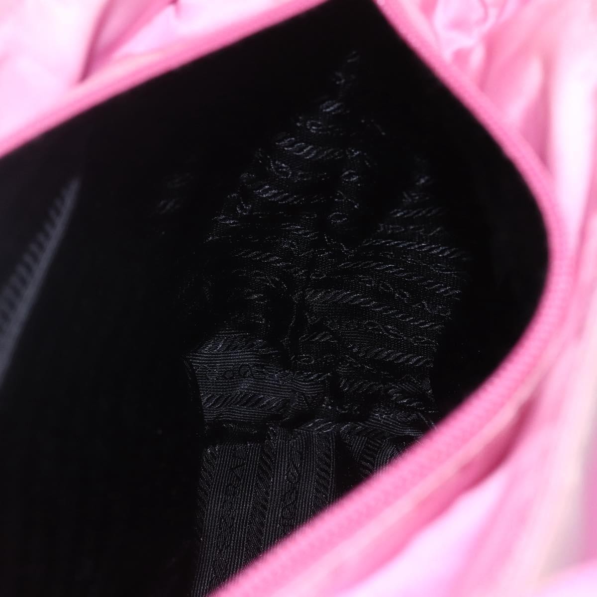 Prada PRADA Tote Bag Nylon Pink Silver Authentic 164823