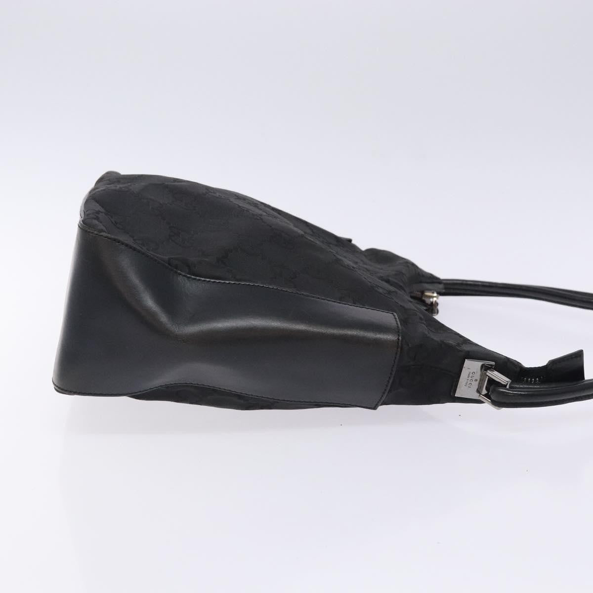 Gucci GUCCI GG Canvas Shoulder Bag Nylon Black Silver 001 3766 Authentic BA4115