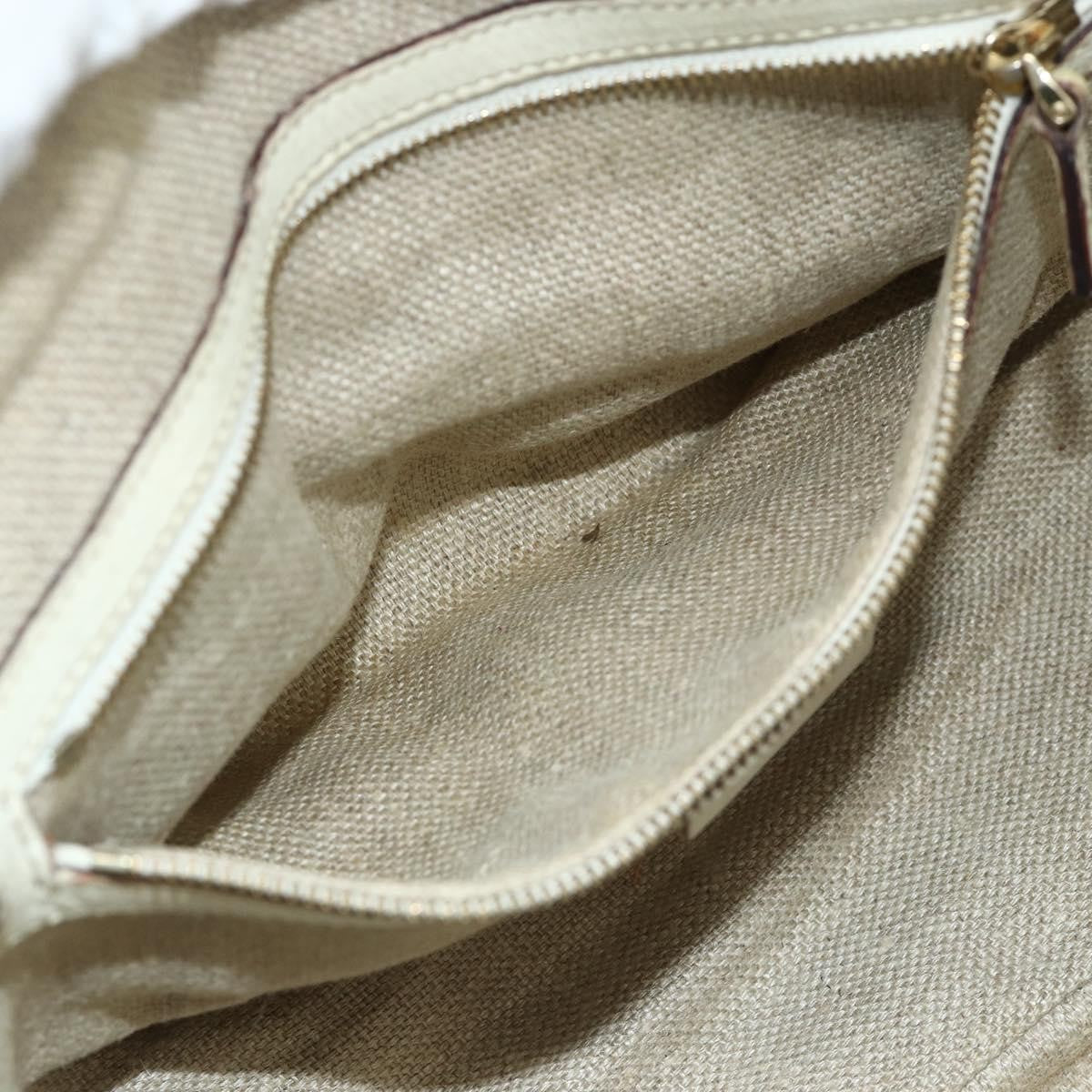 Gucci GUCCI Bamboo Boston Bag Leather White Gold 154376 Authentic ep14116