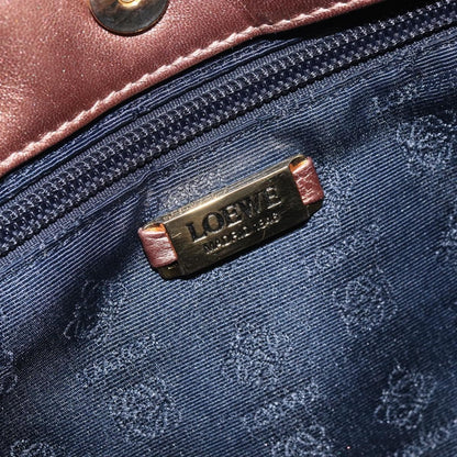 Loewe LOEWE Shoulder Bag Leather Brown Gold Authentic 162859