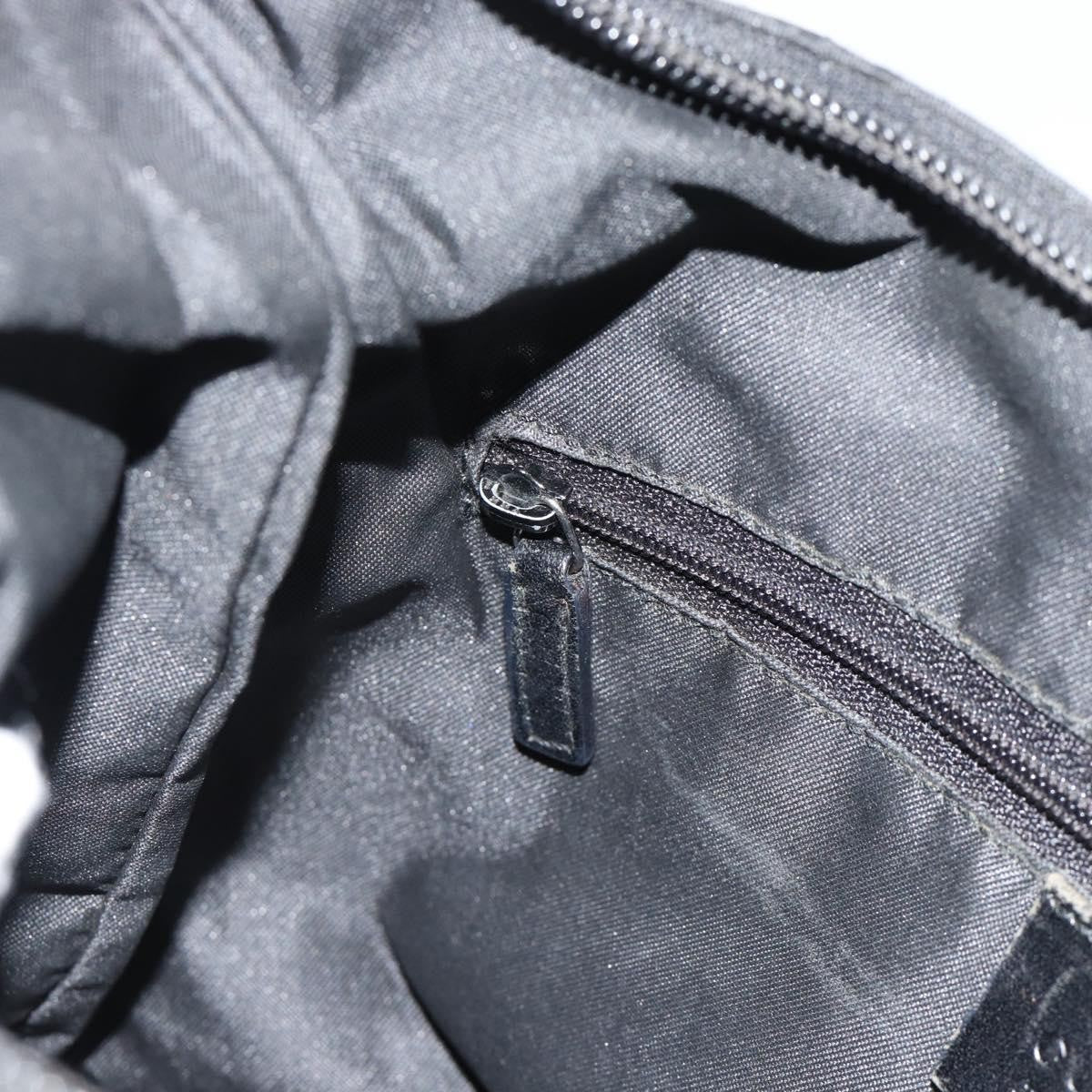 Gucci GUCCI GG Canvas Shoulder Bag Nylon Black Silver 01 3386 Authentic 178845