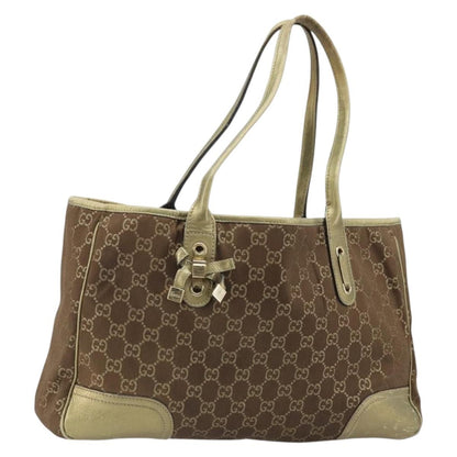 Gucci GUCCI GG Canvas Tote Bag Brown Gold 163805 Authentic LNZ740