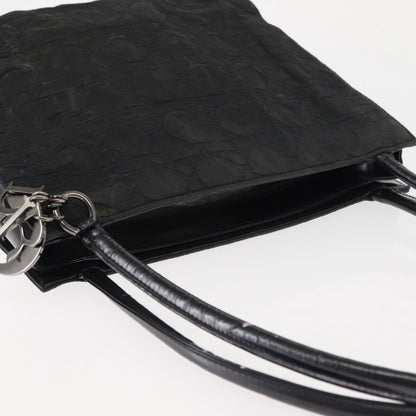 Dior Christian Dior Canage Shoulder Bag Nylon Black Silver Authentic 144646