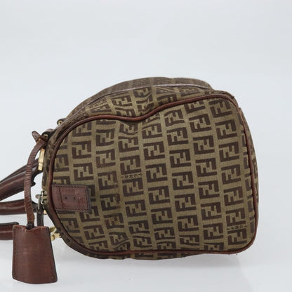 Fendi FENDI Zucchino Canvas Hand Bag Beige Gold Authentic ka2154
