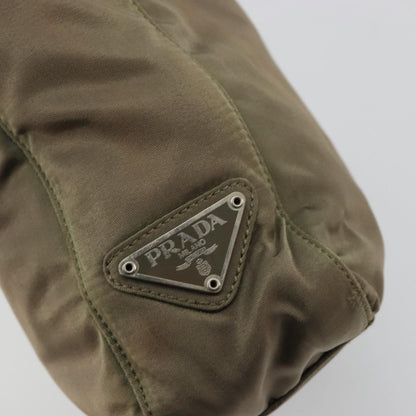 Prada PRADA Tote Bag Nylon Khaki Silver Authentic BA12923