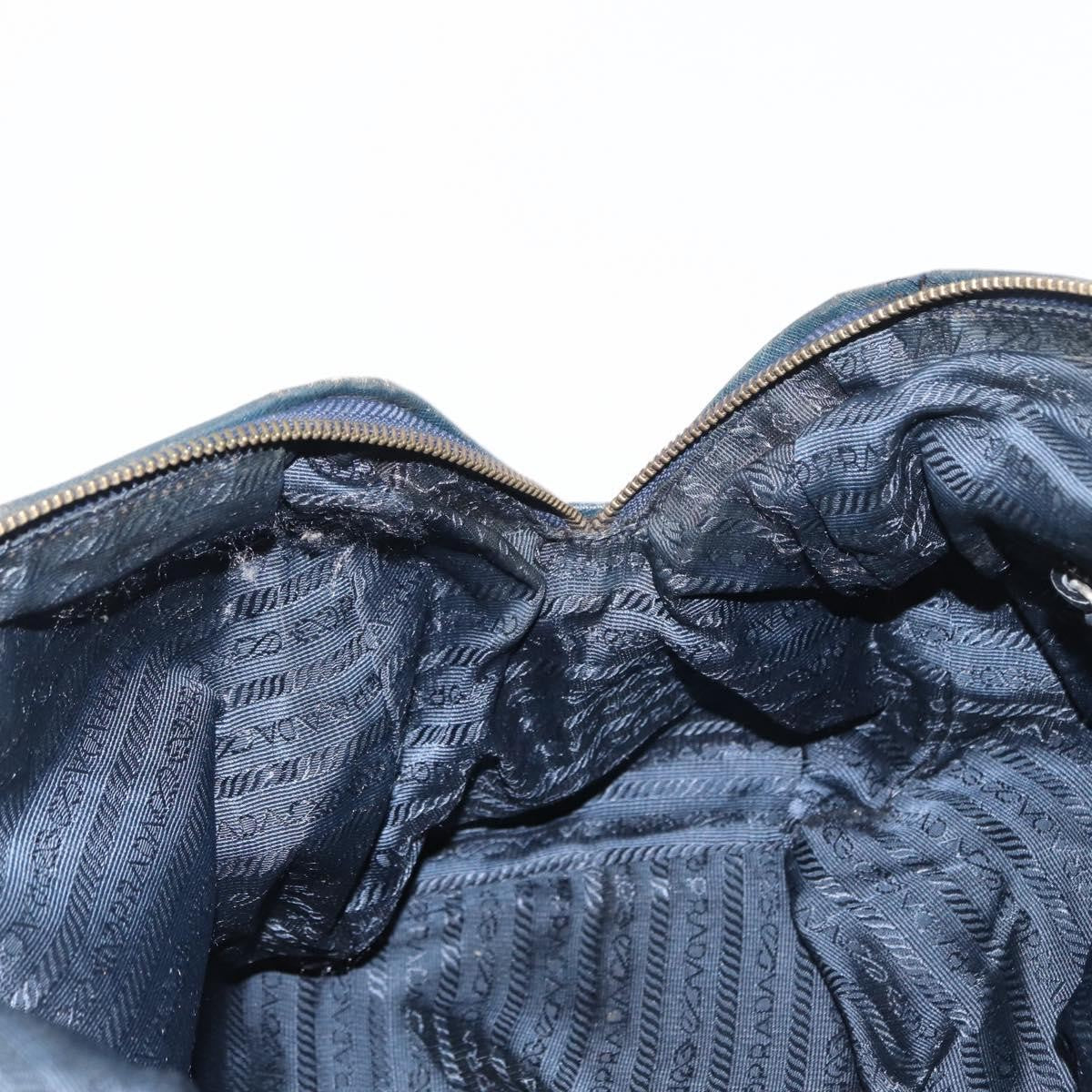 Prada PRADA Shoulder Bag Nylon Navy Gold Authentic 151665