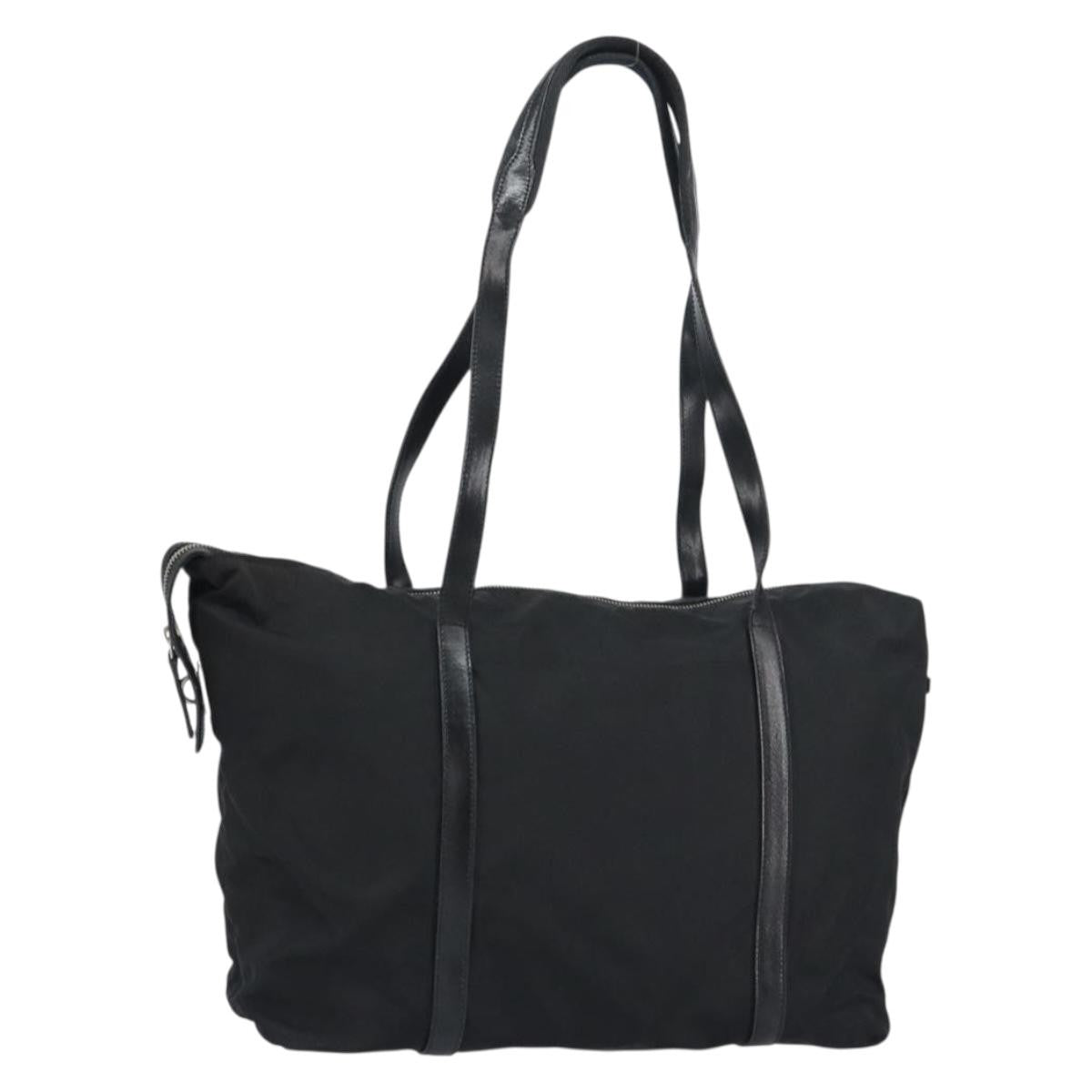 Prada PRADA Tote Bag Nylon Black Silver Authentic 151531