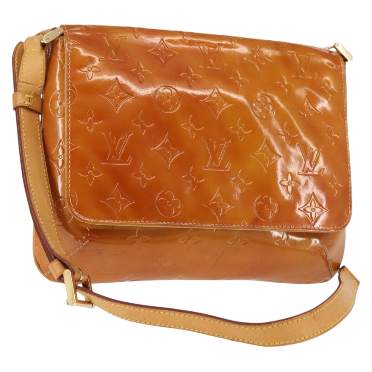 Louis Vuitton LOUIS VUITTON Monogram Vernis Thompson Street Bag Beige M91301 LV Authentic 128772