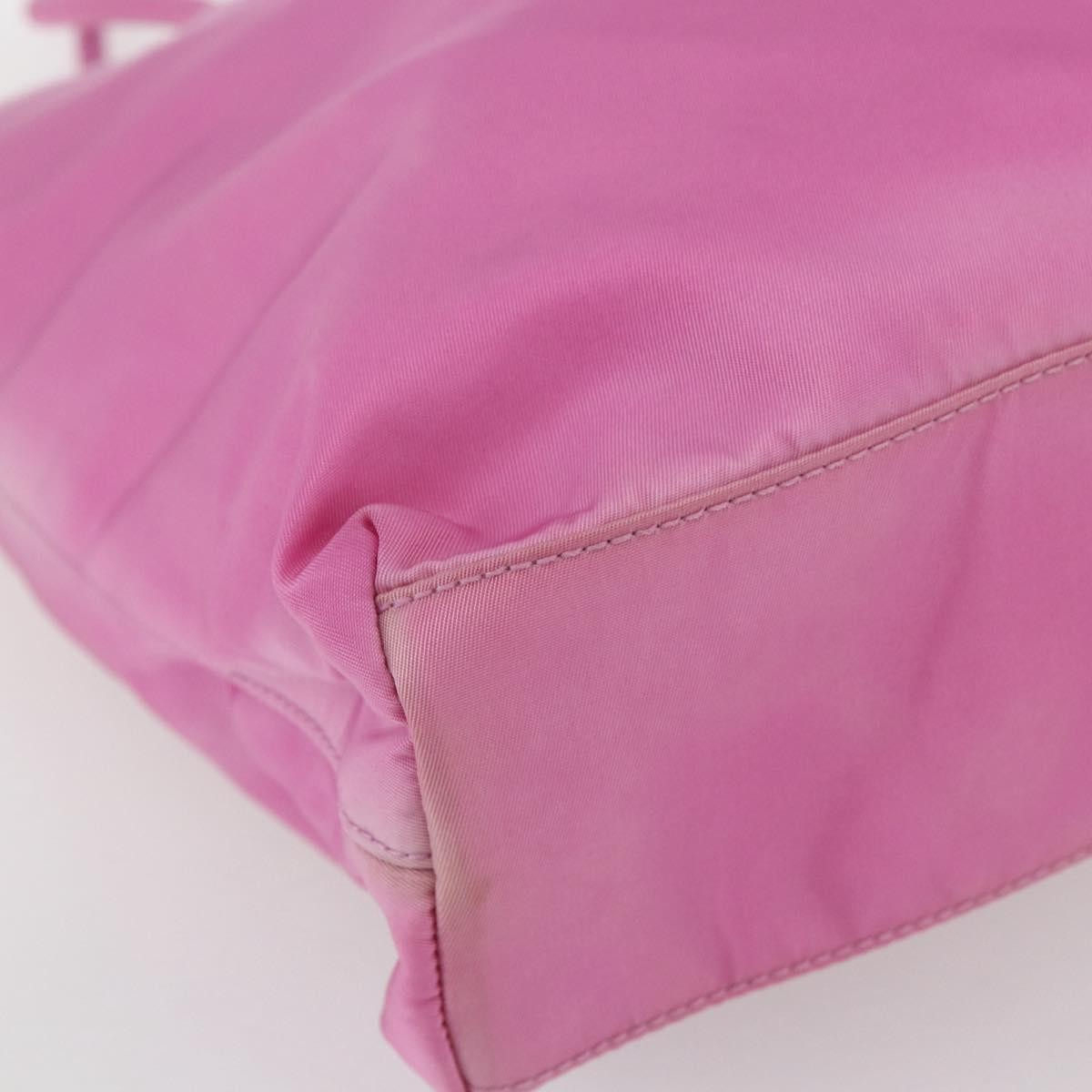 Prada PRADA Tote Bag Nylon Pink Silver Authentic 164823